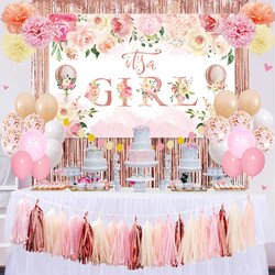 Spiffing Woodland Baby Shower Decorations Girl Pink Balloon Garland Its