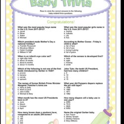 Magnificent Printable Baby Trivia Shower Quiz Virtual Jeopardy Parties