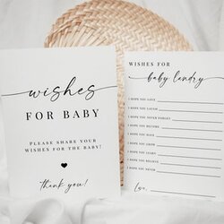 Wishes For Baby Sign Card Printable Elegant Shower Template