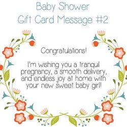 Superior Top Baby Shower Gift Card Messages Girl Congratulations Message Wishes Cards Sayings Idea Parents