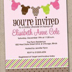 Marvelous Printable Baby Shower Invitations Girl By Wording Invites Unique Gender