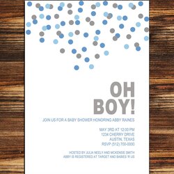 Oh Boy Baby Shower Invitation Digital File