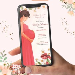Peerless Digital Baby Shower Invitation Card
