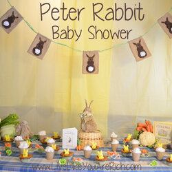 Perfect Peter Rabbit Baby Shower Live Like You Are Rich Bunny Theme Banner Easter Burlap Throw Ways Center