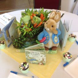 Wonderful Peter Rabbit Centerpiece For Storybook Themed Baby Shower Purple Theme Party Birthday