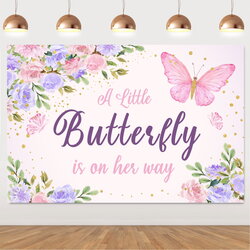 Terrific Butterfly Baby Shower Backdrop Decorations For Girl Pink And