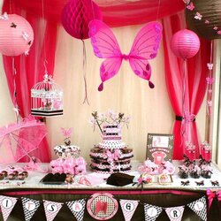 Outstanding Adorable Butterfly Baby Shower Ideas Table Decorating Decoration Decorations Pink Girls Girl