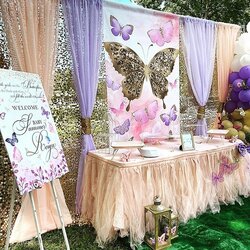 Cool Butterfly Baby Shower Backdrop Step Repeat Designed Printed Birthday Shipped Decorations Party Girl
