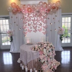 Worthy Blush Pink Baby Shower Party Ideas Photo Of Girl Reveal