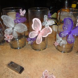 Spiffing Butterfly Baby Shower Decor Inch Mirror Top Cake Stand Pink Pastel Centerpieces Jars