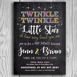 Sublime Twinkle Little Star Printable Baby Shower Invitation The