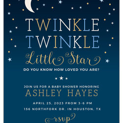 Terrific Twinkle Little Star Baby Shower Invitations By Basic Invite