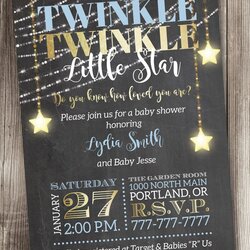 Exceptional Twinkle Little Star Baby Shower Invitation