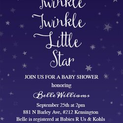Wizard Twinkle Little Star Baby Shower Invitation Template Free Auto Format Compress