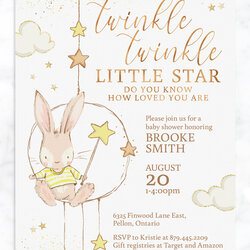Out Of This World Twinkle Little Star Baby Shower Invitation Creative