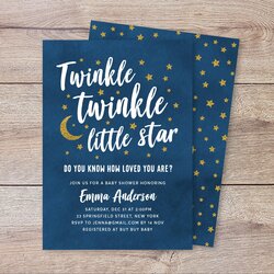 Smashing Twinkle Little Star Baby Shower Invitation Moon And