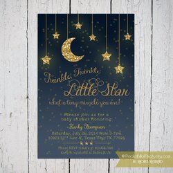 Twinkle Little Star Baby Shower Invitation Invitations Invites Printable Template Buffet Showers Candy