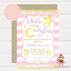 Supreme Custom Printed Twinkle Little Star Baby Shower
