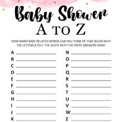 Cool Printable Baby Shower Games Free