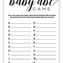 Baby Shower Games Printable With Answer Key Showers