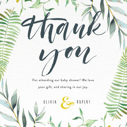 Floral Thank You Baby Shower Cards Digital