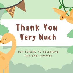 Outstanding Free Printable Baby Shower Thank You Card Templates Off Green And Orange Creative Cute