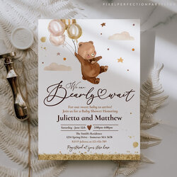 High Quality Invitations Announcements Neutral Teddy Bear Invite Arch We Can