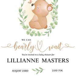 Super We Can Wait Baby Shower Invitations Digital Download Editable Printable Template