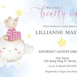 Out Of This World We Can Wait Girl Baby Shower Invitations Digital Download Invites Editable Printable