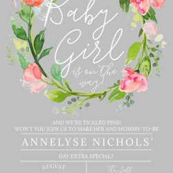 Champion Baby Shower Invitation Wording To Welcome The Wee One Into World Girl Invitations Flower Invites