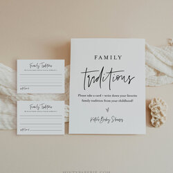 Fine Family Traditions Sign And Card Baby Shower Share Memory Childhood