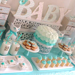 Fine The Top Baby Shower Ideas For Boys Owl Decorations Welcome Aqua Party Boy Themes Theme Table Cute Pastel