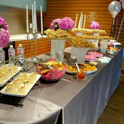 Pink Baby Shower Appetizer Table Catering