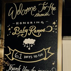 Gold Twinkle Little Star Baby Shower Welcome Sign Countdown Chalkboard