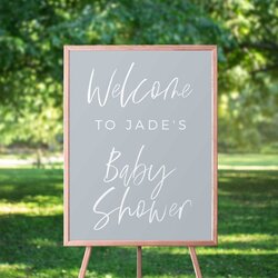 Editable Baby Shower Welcome Sign Poster Eula