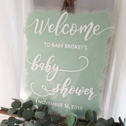 Tremendous Personalized Baby Shower Welcome Sign Gender Reveal Coed Signs Acrylic Board Boy Decorations Back