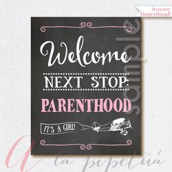 Marvelous Welcome Baby Shower Sign Chalkboard Printable Poster