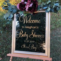 Welcome Baby Shower Decal Vinyl For Sign Personalized Mirror Lettering Decor Chalkboard