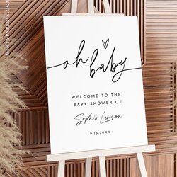 Terrific Baby Shower Welcome Sign Minimalist Poster Oh