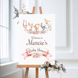 Fantastic Welcome Sign Baby Shower Woodland Printed Decor Signs Entrance Entryway