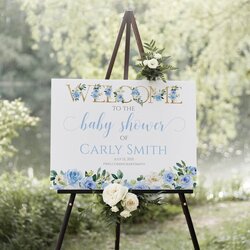 Peerless Boy Baby Shower Welcome Sign Editable In Signs