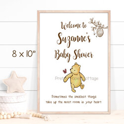 Wonderful Winnie The Pooh Quote Baby Shower Sign Personalized