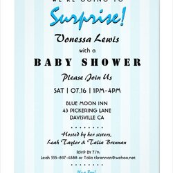 Spiffing Electronic Baby Shower Invitations Templates Unique Sample Surprise Invitation