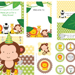Jungle Baby Shower Pack Magical Printable Safari Party Themed Birthday Theme Games Editable Non File