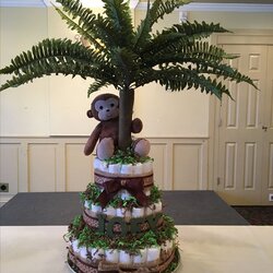 Marvelous Best Jungle Theme Baby Shower Ideas Images On Cake Diaper Safari Boy Cakes Themed Monkey Showers