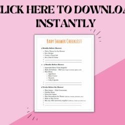 Eminent Baby Shower Planning Checklist Instant Download