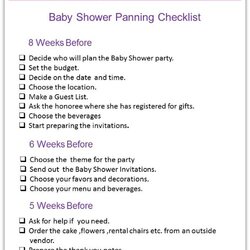 Terrific How To Plan Baby Shower My Practical Guide Planning Checklist Planner Template Printable Party List