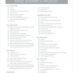 Preeminent Baby Shower Party Planning Checklist Free Sample Example Format