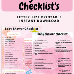 High Quality Baby Shower Complete Guide Digital Checklist