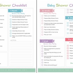 The Highest Standard Printable Baby Shower Checklist